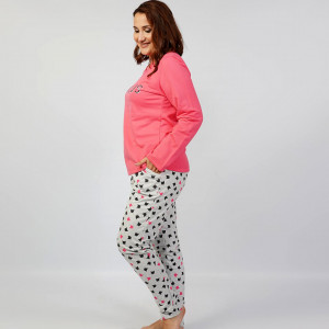 Pijamale Confortabile din Bumbac Vatuit Marimi Mari Vienetta Model 'Meows' 😻