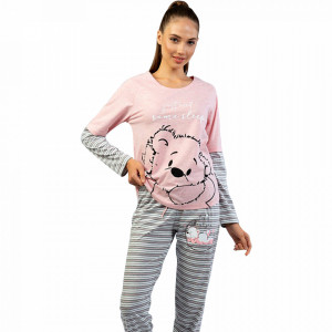 Pijamale Confortabile din Bumbac Vienetta Model 'Just Need Some Sleep' 