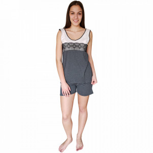 Pijamale Dama Bumbac 100%, Brand Charachter, 'Love Inspiration' Gray