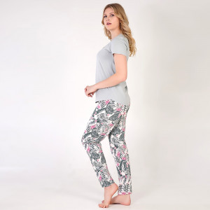 Pijamale Dama din Bumbac Vienetta, Model 'Make Your Own Way' Gray