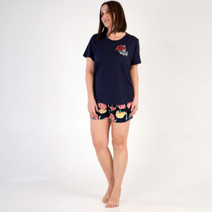 Pijamale Dama Marimi Mari din Bumbac Vienetta, Model 'You are Magical' Blue