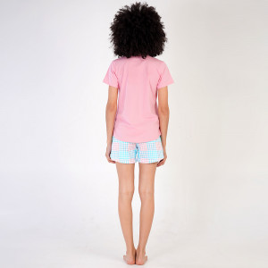 Pijamale Dama Vienetta din Bumbac 100%, Model 'Belive in Your Dream' Pink