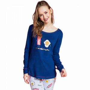 Pijamale Dama Vienetta Dream Model 'Eggcellent - Better Togeter'