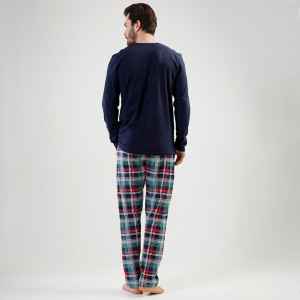 Pijamale din Bumbac Vienetta | MAN Model 'Sky Line' Blue