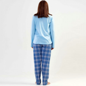 Pijamale Marimi Mari din Bumbac Vienetta Model 'Stay Positive and Beauty'