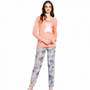 Pijamale Vienetta din Bumbac 100%, Model 'Happy' - Img 1
