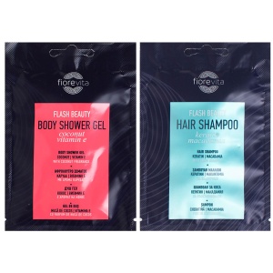 Set de Călătorie: Gel de Duș Hidratant cu Cocos și Vit E + Șampon Reparator cu Keratină și Macadamia (30ml x 2)