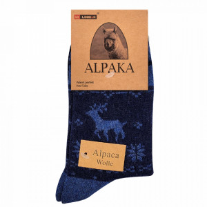 Șosete Călduroase din Lână de Alpaka Culoare Albastru Model 'Joy Season'