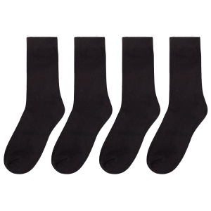 Șosete pentru Bărbați All Black - Set 4 Perechi, Textură Ribbed
