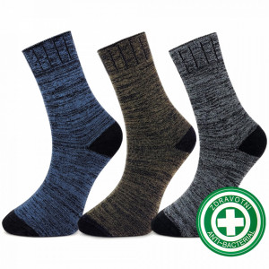 Șosete Termo Fara Elastic din Bambus - Set 3 Perechi Model 'Stoic' Culori Melange