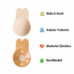 Sustinere Sani Fara Snur si Bretele, Invisible Push Up, Crem