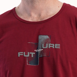 Pijamale Bărbați Confortabile Vienetta | MAN Model 'Future - World Wide' - Prezentare pijama detaliu decolteu.