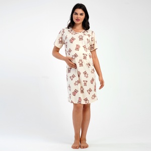 Vienetta 'Day of Love' Maternity and Nursing Shirt | Natural Comfort with Teddy Bears