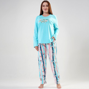 Vienetta Plus Size 100% Cotton Pajamas 'Stay Positive' Model
