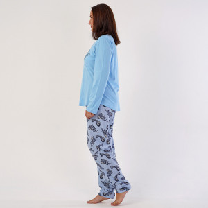 Pijamale Vienetta Marimi Mari din Bumbac 100% Model 'Yes You Can' Blue