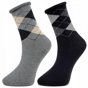 Warm Bamboo Thermal Socks Set of 2 Pairs 'Classic Man' Model Gray & Black