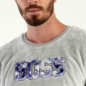 Pijamale Calduroase din Extra Soft Vienetta | Man, Model 'Boss' Gray