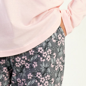 Pijamale Dama din Bumbac 100% Vienetta, Model 'I Feel Beautiful Today' Pink