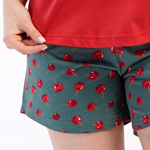 Pijama Damă din Bumbac 100% Vienetta, Model 'We Love Sweet' - Prezentare imprimeu pantalon.