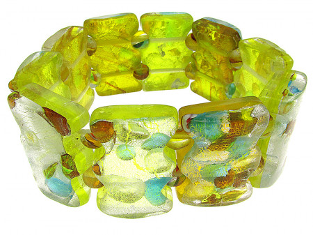 Bratara Murano galben/argintiu