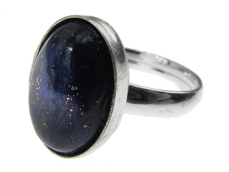 Inel argint reglabil cu lapis lazuli natural 14x10 MM