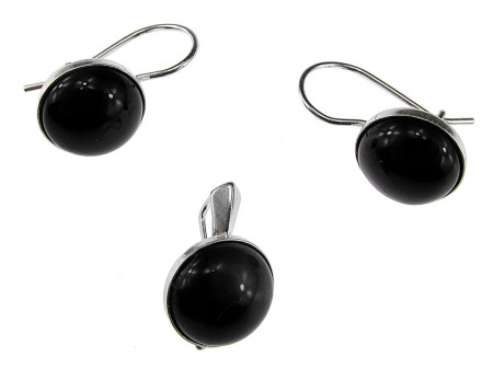 Set argint clasic cu onix bumb