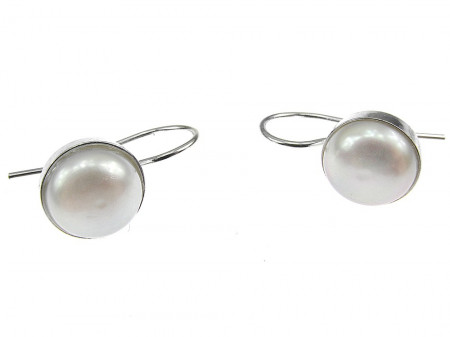 Cercei argint clasici cu perle de cultura albe 8 MM
