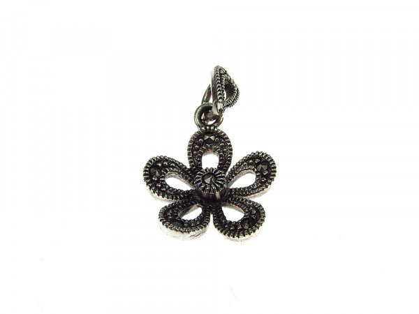 Pandantiv argint floare cu marcasite UNICAT