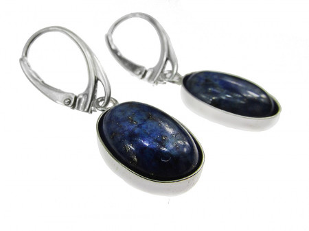 Cercei argint cu lapis lazuli natural 14x10 MM