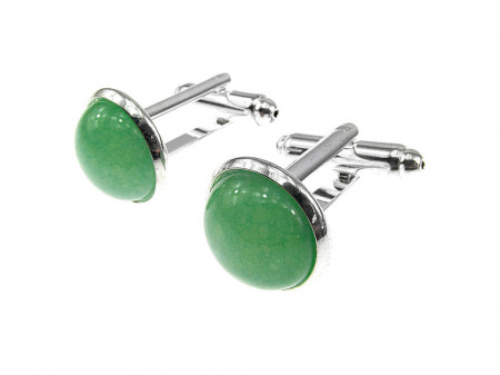 Butoni camasa cu jad verde natural 12 mm