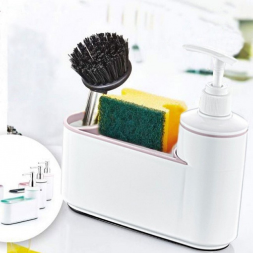 Dispenser sapun lichid cu 2 compartimente organizare 200 ml