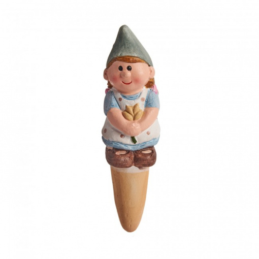 Recipient irigator pentru ghivece, ceramica Helda cu floare, 4x4x15 cm