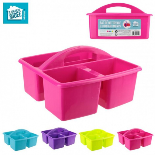 Cos menaj cu 3 compartimente-fuchsia