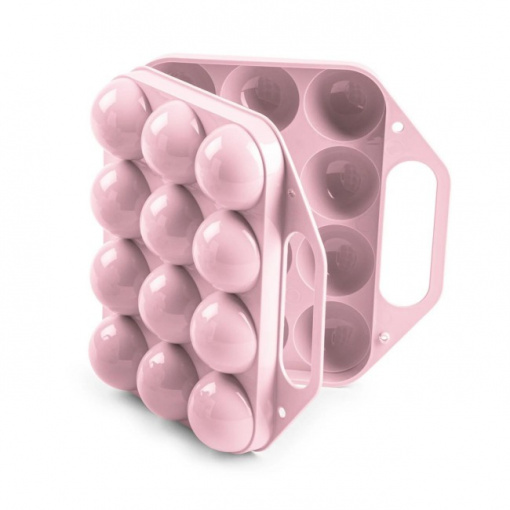 Cutie depozitare 12 oua, 20 x 18,5 x 7, roz pal, Surt Vrm