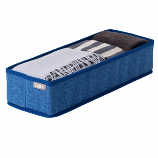 Cutie textila organizare sertare, depozitare accesorii imbracaminte, Denim, 42x14x9cm
