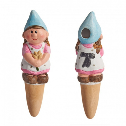 Recipient irigator pentru ghivece, ceramica, Gilda cu floare, 4x4x15 cm