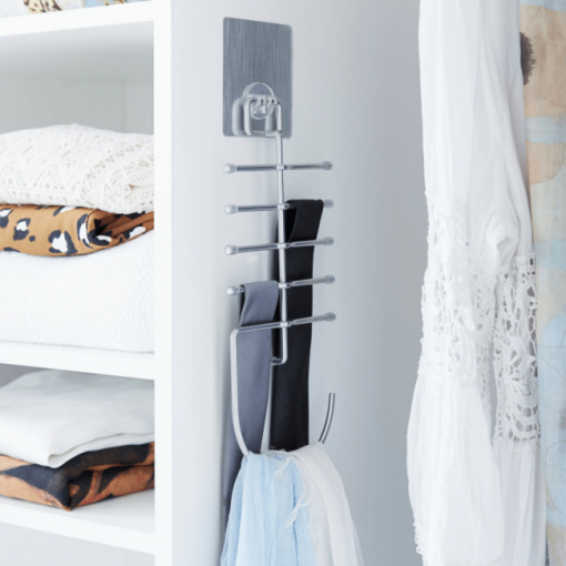 Suport cravate-esarfe pt. dulap cu autocolant repozitionabil-BESTLOCK MAGIC