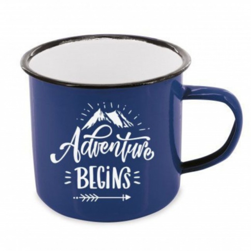 Cana emailata, Adventure, 500 ml, 9 cm, albastru