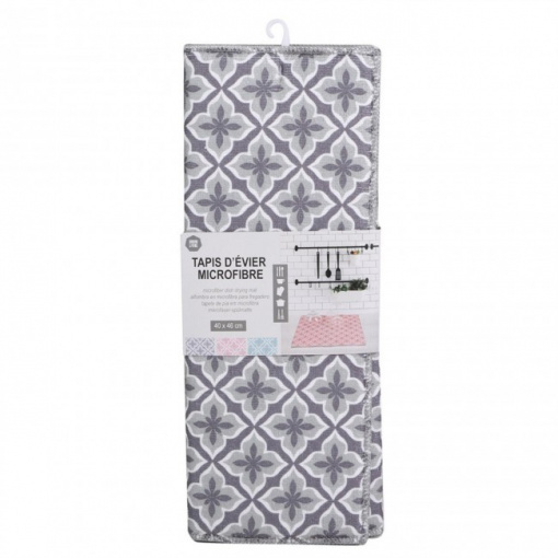 Covoras microfibra pentru scurgere vase, gri, 40x46cm