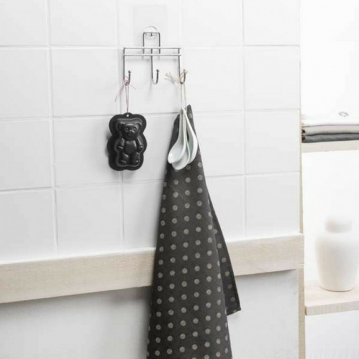 Cuier metalic 3 carlige cu autocolant repozitionabil BESTLOCK MAGIC