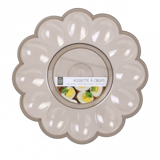 Platou oua umplute, 12 jumatati, 2.7 x 24 x 24 cm, gri transparent, Happymax