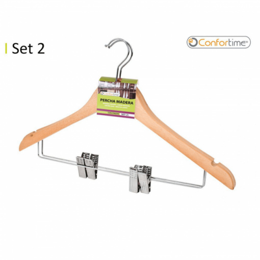 Set 2 umerase lemn cu clipsuri-Confortime