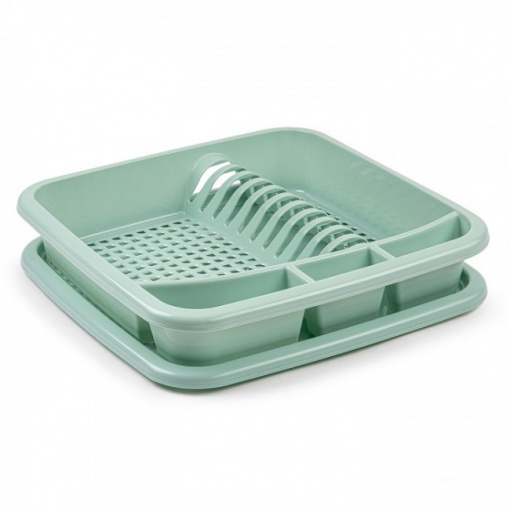 Scurgator vase, cu tava, din plastic, verde, dimensiuni 39 x 39 x 7,5 cm, Surt VRM