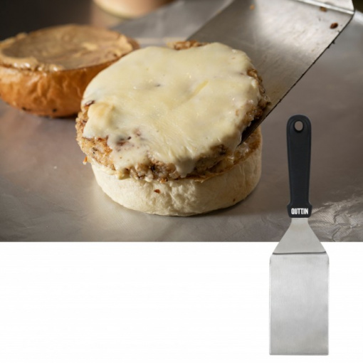 Spatula bucatarie dreptunghiulara de inox cu maner polipropilena 28x7,5cm-Quttin