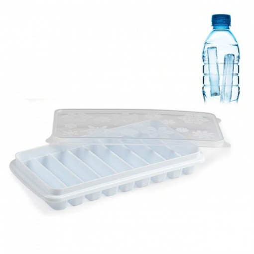 Tava pentru cuburi gheata, 9 compartimente, forma dreptunghiulara, 12,5 x 26 x 4 cm, Happymax