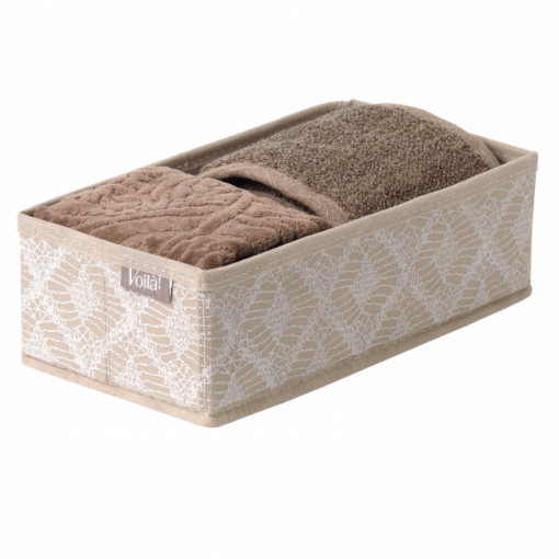 Cutie textila pentru organziare accesorii imbracaminte in sertare, Macrame, 28x14x9cm