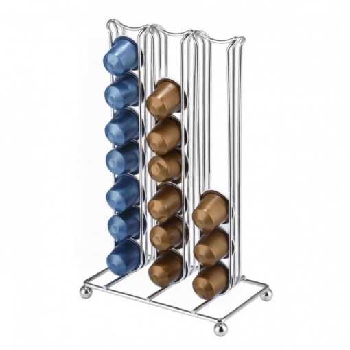 Suport pentru 42 capsule cafea, otel cromat, 16x9x27cm, Quttin