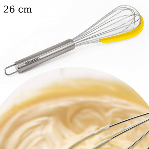 Tel inox de batut cu lama de silicon-26 cm-Quttin