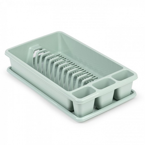 Uscator vase cu tava, rectangular, mediu, dimensiuni 45 x 26 x 9 cm, verde, Surt VRM