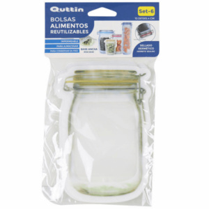 6 pungi cu fermoar, conservare alimente, reutilizabile 10x10,5x5 cm-Quttin